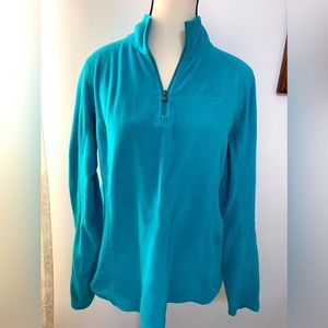 The north face teal turquoise blue quarter zip fleece layering top women’s med